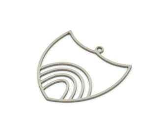 May include: A silver metal charm in the shape of a shield with a rainbow design inside. The charm has a hole at the top for attaching to a necklace or bracelet.