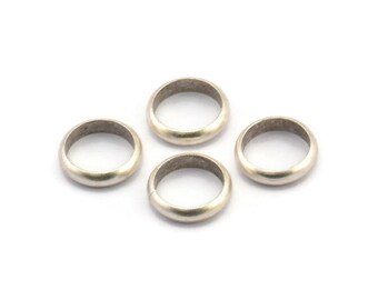 Silver Spacer Bead, 24 Antique Silver Brass Spacer Rondelle Beads (10x2.2mm) Brs 0043 A0432