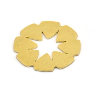Brass Flower Charm, 10 Raw Brass Flower Charms, Earring Charms (19.5x0.60mm) A4996