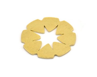 Messing bloembedeltje, 10 onbewerkte koperen bloembedels, oorbelbedels (19,5 x 0,60 mm) A4996