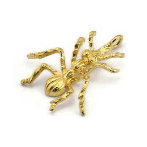 Brass Ant Pendant, 4 Raw Brass Ant Pendants With 1 Hole, Animal Jewelry (27x22.5x5mm) U135