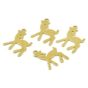 Brass Lamb Charm, 50 Raw Brass Lamb Charms With 1 Loop (18x14x0.45mm) M01289