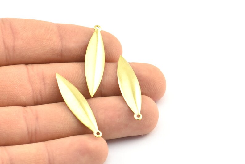 Pendants 35x9mm 75 Raw Brass Marquise Charms Findings Raw Brass Marquise Brs 29 A0128