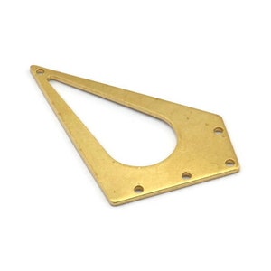 Brass Diamond Charm, 8 Raw Brass Rhombus Charms With 5 Holes, Pendants, Earrings, Findings (41x23x1mm) D0819