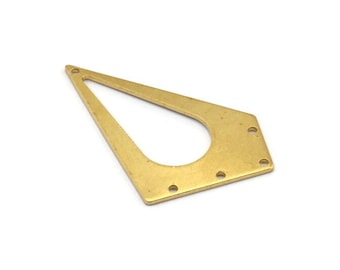 Brass Diamond Charm, 8 Raw Brass Rhombus Charms With 5 Holes, Pendants, Earrings, Findings (41x23x1mm) D0819