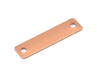 Copper Personalized Bar, 24 Raw Copper Stamping Blanks  (10x40x0.80)  D0517