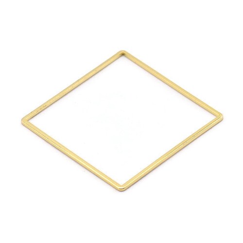 Square Ring Charm, 2 Gold Plated Brass Square Connectors (42mm) Bs 1310