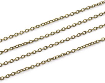 50 Meters - 165 Feet (1.5 X 2 Mm) Antique Bronze Tone Brass Soldered Chain - Y006 ( Z028 )