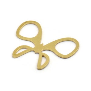 Ciondolo a forma di farfalla in ottone, 8 ciondoli a forma di farfalla in ottone grezzo, accessori per orecchini (27x35x0,80 mm) A4872