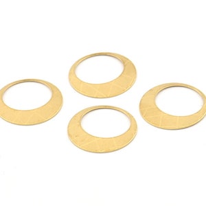Brass Round Charm, 50 Raw Brass Hoop Charms, Earrings, Findings (17.5x0.60mm) D1170