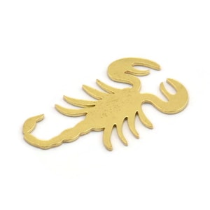 Brass Scorpion Blank, 12 Raw Brass Scorpion Shaped Blanks, Zodiac Findings (28x16x0.60mm) A4926