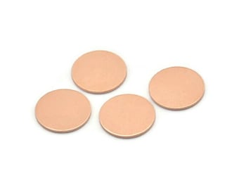 Copper Round Tag, 24 Raw Copper Brass Round Stamping Blanks, Findings (14x0.80mm) M01602