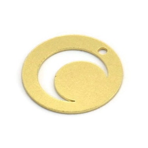 Brass Moon Charm, 12 Raw Brass Crescent Moon Charms With 1 Hole, Round Moon Charms (18x0.60mm) A5441
