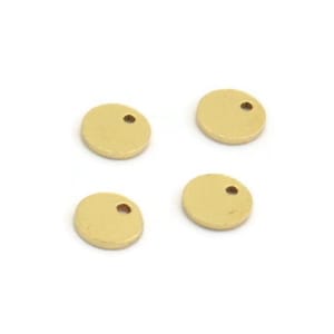 Brass Stamping Tag, 100 Raw Brass Round Charms With 1 Hole (6x0.80mm) A6673