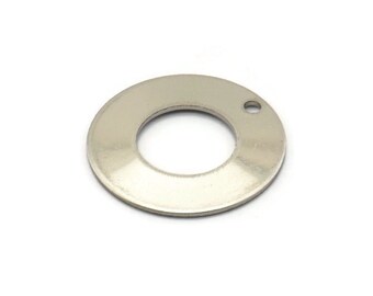Dije redondo de acero, 12 dijes redondos de acero inoxidable con 1 agujero (20 x 0,70 mm) M02899
