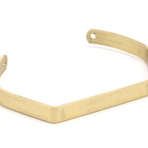 Brass Bracelet Blank - 4 Raw Brass Cuff Bracelet Blank Bangle 2 Holes (145x6x1mm) Brc066