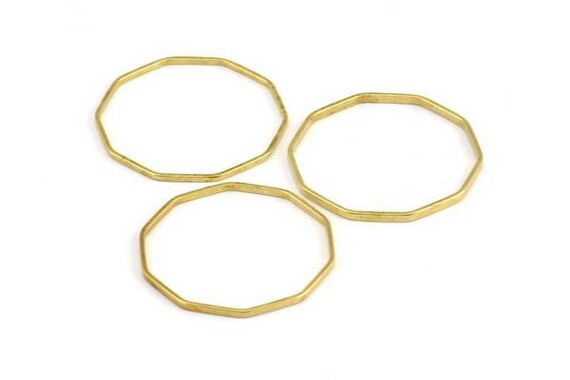 50 Raw Brass Circle Connectors BS 1093 22mm Circle Connectors 22x1x1mm