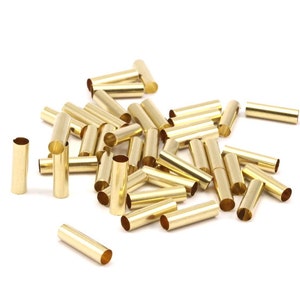 Raw Brass Spacer Beads, Raw Brass Tubes (4x14mm) BRC203--N0687