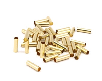 Perline distanziatrici in ottone grezzo, tubi in ottone grezzo (4 x 14 mm) BRC203--N0687