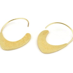 Gold Wire Earring, 2 Gold Plated Brass Ear Wire Earring Findings (40x28mm) N1250
