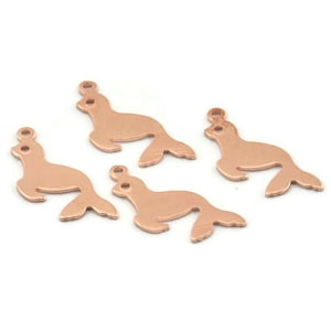 Copper Seal Charm, 24 Raw Copper Seal Charms With 1 Loop (23x10x0.80mm) M01340