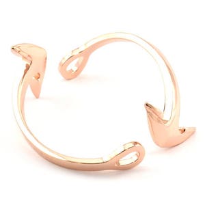 Rose Gold Bracelet Blank, 1 Rose Gold Tone Bracelet Parts With 1 Hole For Leather (63x30x4.5x2.7) X045