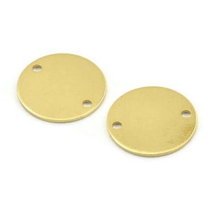 Brass Cabochon Tag, 12 Raw Brass Cabochon Tags With 2 Holes, Stamping Tags, Connectors (16x0.80mm) M01355