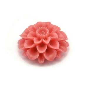 2 Pcs Coral Pink 30 Mm Chrysanthemum Cabochon T033