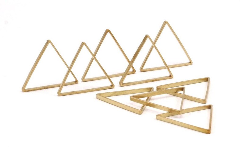 Bs 1195 Brass Triangle Charm 29x0.8x2mm 24 Raw Brass Open Triangle Ring Charms