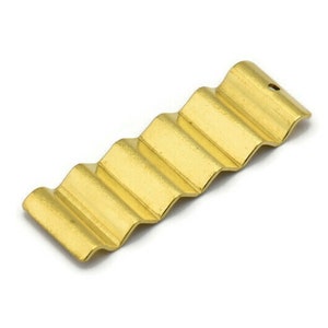 Brass Zig Zag Charm, 6 Raw Brass Zig Zag Shape Charms With 1 Hole, Pendants, Earrings (46x15x0.80mm) B0347