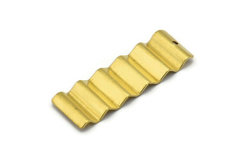小物 Obachan Brass Zig Zag Charm, 6 Raw Brass Zig Zag Shape Charms With 1