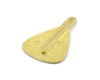 Ciondolo in ottone grezzo, ciondoli in ottone grezzo testurizzato, orecchini (42x28x1 mm) N1080