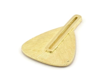 Ciondolo in ottone grezzo, ciondoli in ottone grezzo testurizzato, orecchini (33x24x1 mm) N1246