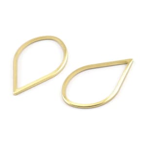 Brass Drop Connector, 25 Raw Brass Drop Connectors (26x16x1mm) A1698