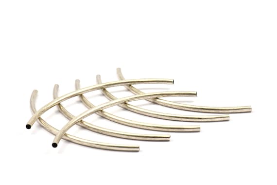 Buy Choker Curved Tube, 6 Antique Silver Plated Brass Curved