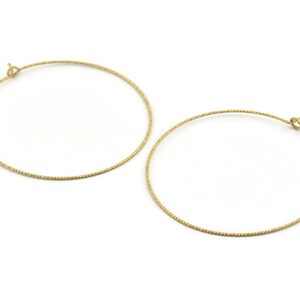 Brass Earring Wire, 20 Textured Raw Brass Earring Wires (50x0.70mm) D1627