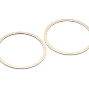 40mm Circle Connector, 5 Antique Silver Plated Brass Circle Connectors (40x2x1mm) Bs 1326 H0087