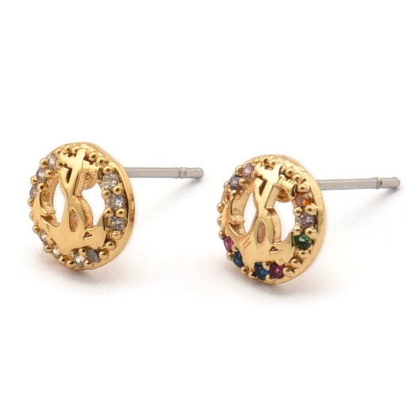 Anchor Stud Earrings Etsy