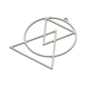 Steel Geometric Charm, Stainles Steel Geometric Charms, Steel Earring Charms, Steel Charms for Jewelry Making (38x31x0.80mm) SMP1973