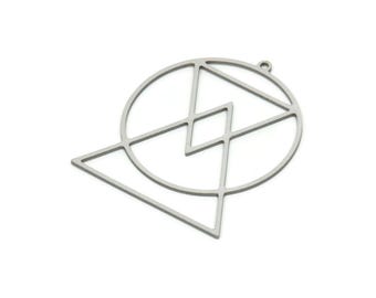 Steel Geometric Charm, Stainles Steel Geometric Charms, Steel Earring Charms, Steel Charms for Jewelry Making (38x31x0.80mm) SMP1973