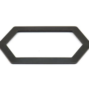 Black Hexagon Connector, 3 Oxidized Brass Black Hexagon Connectors (54x32x0.80mm) D0394 S1058