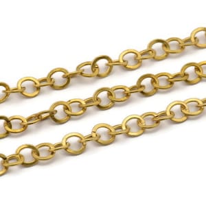 Brass Rolo Chain,2 M Raw Link Brass Chain (7mm) Bs 1001
