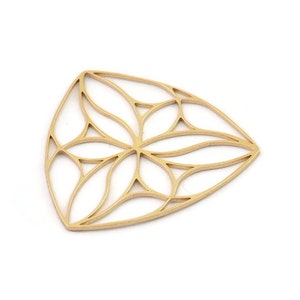 Brass Geometric Charm, Raw Brass Geometric Charms, Brass Earring Charms, Brass Charms for Jewelry Making (36x0.80mm) SMP1397