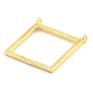 Reading Glasses Pendant, 2 Raw Brass Square For Glass With 2 Loops, Geometric Pendant, Findings (32x2.5x2.5mm) U040