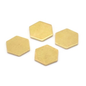真鍮六角形ブランク、12 生真鍮六角形ブランク、スタンピングブランク (10 x 1 mm) A2578