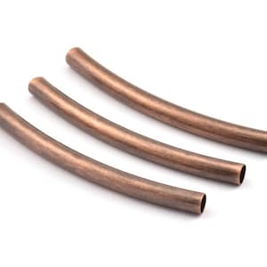 Bronze Spacer Beads, 12 Antique Bronze Tone Copper Noodle Tubes (50x4mm) BS 2316