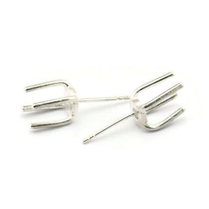 Silver Claw Earring, 8 925 Silver 4 Claw Stud Earrings (23mm) N1136