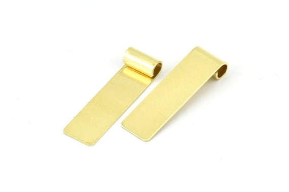 40x6x0.80mm M01482 Brass Rectangle Bar 12 Textured Raw Brass Stamping Blanks With 2 Holes Necklace Bar