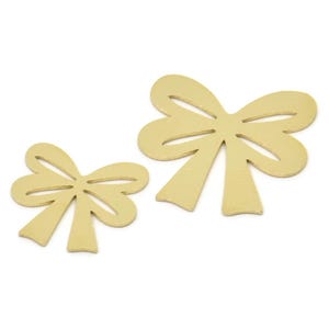 Brass Ribbon Charm, Raw Brass Bow Tie Charms, Findings (14/19x0.60mm) SMP2212
