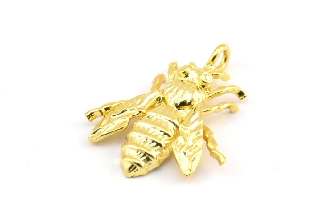 Gatuida Messing-Bienen Deko – 2 Stück, Goldfarben, 4,7x3,2 Cm, Für Schreibtisch & Regal